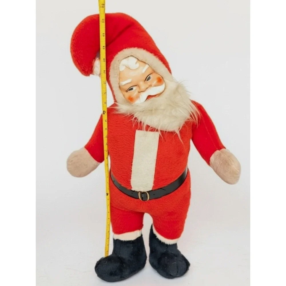 VTG RARE Parisi Creations 1950's Santa Claus 3ft Plush Plastic Face Christmas